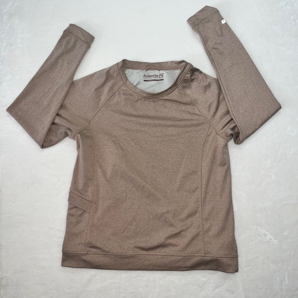 Avalanche Outdoor Supply Company Long Sleeve Athletic Shirt‎ Tan Medium Gorpcore